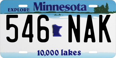 MN license plate 546NAK