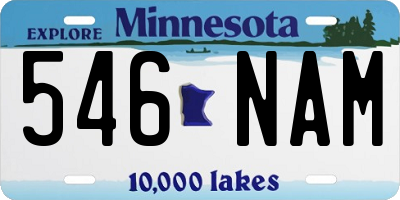 MN license plate 546NAM