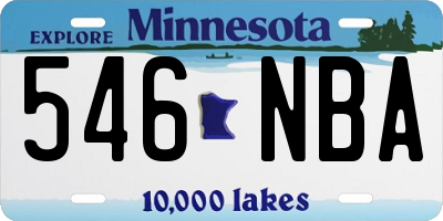 MN license plate 546NBA