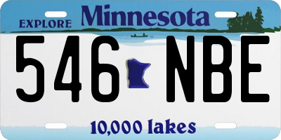 MN license plate 546NBE