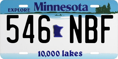 MN license plate 546NBF