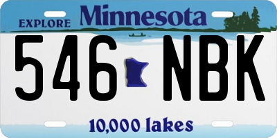 MN license plate 546NBK