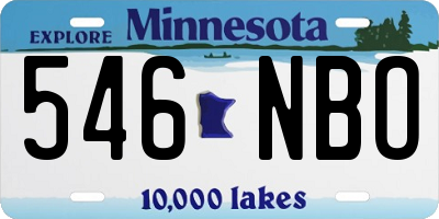 MN license plate 546NBO