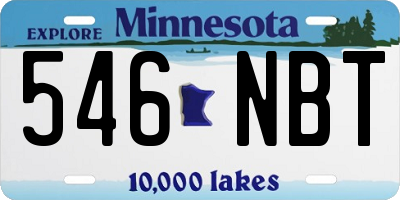 MN license plate 546NBT