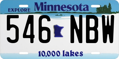 MN license plate 546NBW
