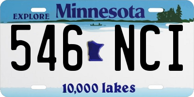 MN license plate 546NCI
