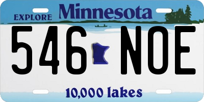 MN license plate 546NOE