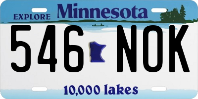 MN license plate 546NOK
