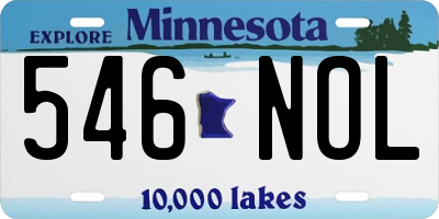 MN license plate 546NOL
