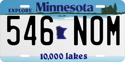 MN license plate 546NOM