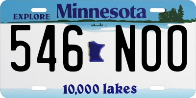 MN license plate 546NOO