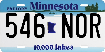MN license plate 546NOR