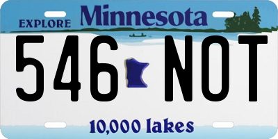 MN license plate 546NOT