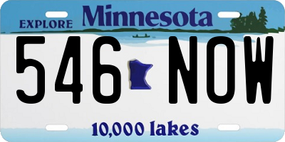 MN license plate 546NOW