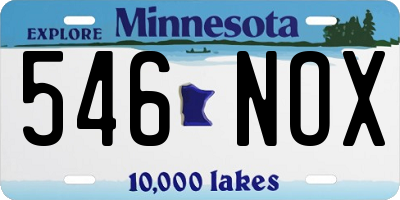 MN license plate 546NOX