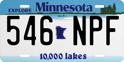 MN license plate 546NPF