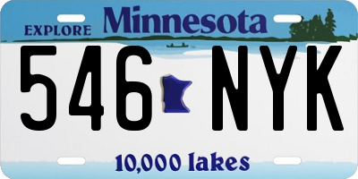 MN license plate 546NYK