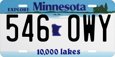 MN license plate 546OWY