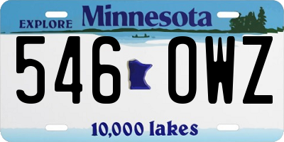 MN license plate 546OWZ
