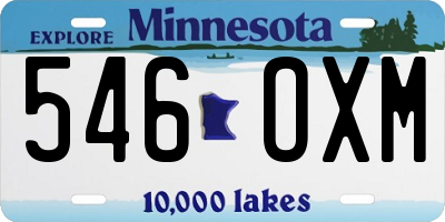 MN license plate 546OXM