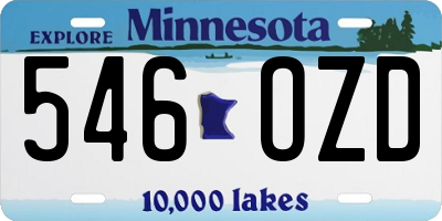 MN license plate 546OZD