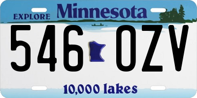 MN license plate 546OZV
