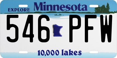MN license plate 546PFW