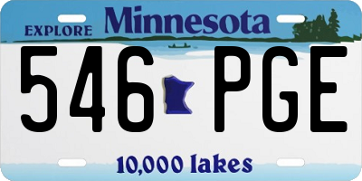 MN license plate 546PGE