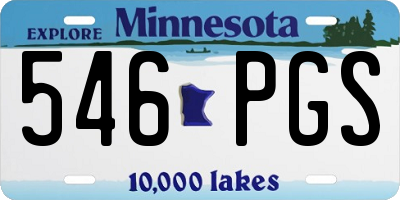 MN license plate 546PGS