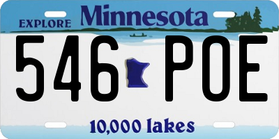 MN license plate 546POE