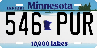 MN license plate 546PUR