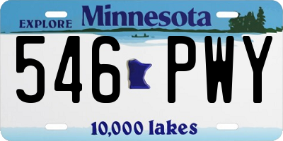 MN license plate 546PWY