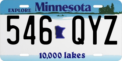 MN license plate 546QYZ