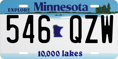 MN license plate 546QZW