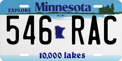 MN license plate 546RAC