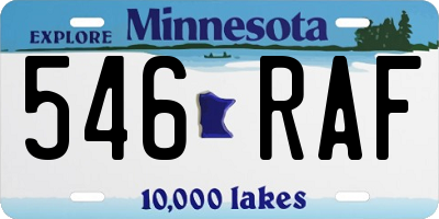 MN license plate 546RAF