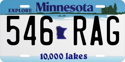 MN license plate 546RAG