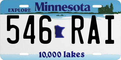 MN license plate 546RAI