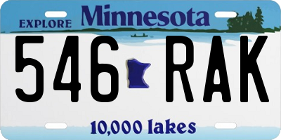 MN license plate 546RAK