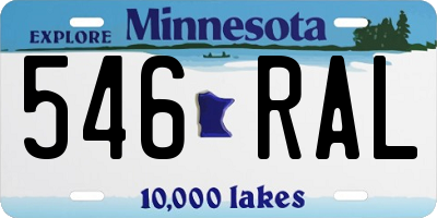 MN license plate 546RAL
