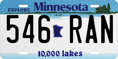 MN license plate 546RAN