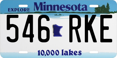 MN license plate 546RKE