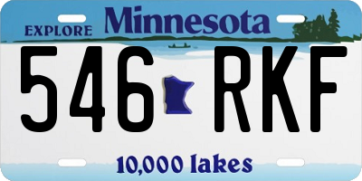 MN license plate 546RKF