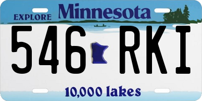 MN license plate 546RKI