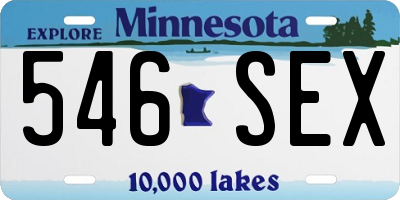 MN license plate 546SEX