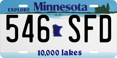 MN license plate 546SFD