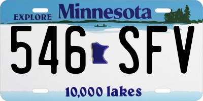 MN license plate 546SFV