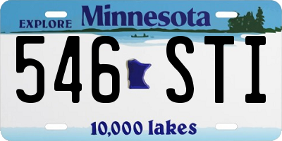 MN license plate 546STI