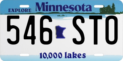 MN license plate 546STO