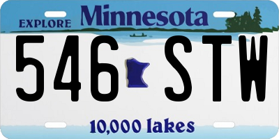 MN license plate 546STW